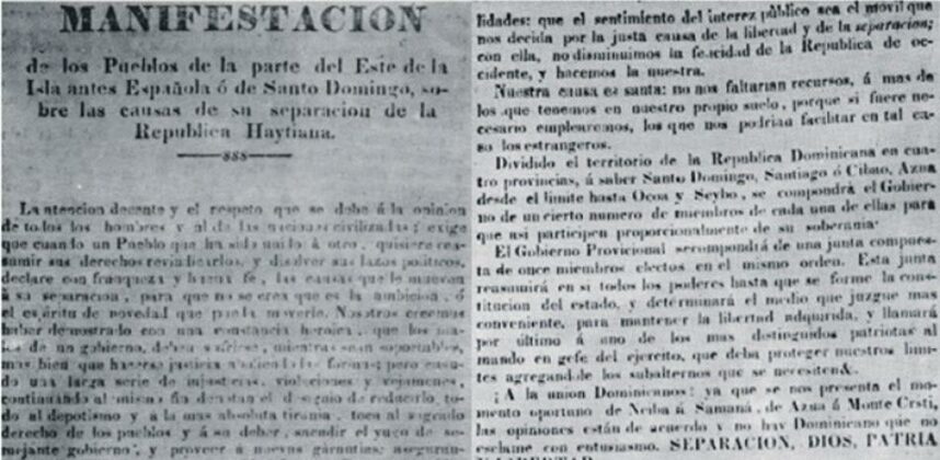 El primer intento de separación: manifiesto de los Trinitario del 16 de